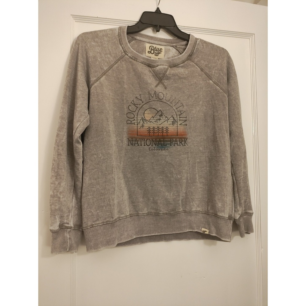 Blue 84 Rocky Mountain National Park Sweatshirt M Gray Distressed Colorado... - Picture 2 of 8
